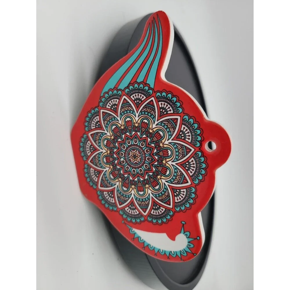 Teapot Coaster Trivet Mandala Design Ceramic Cork Backed Tiles Boho 4.5